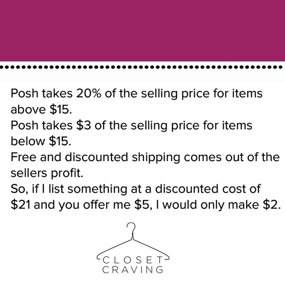 POSHMARK FEE CHART- anyone’s welcome too use this - Picture 2 of 5